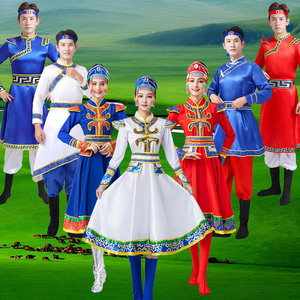 蒙古舞蹈服装女成人现代民族风练习裙内蒙古草原男装衣服演出服饰