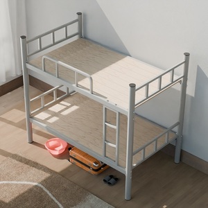 上下铺铁床学生双层铁床员工宿舍高低铁架子床工地两层单人铁艺床
