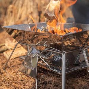 高档柯曼户外家用轻便烧烤架不锈钢折叠烧烤炉烤架木炭柴火炉焚火