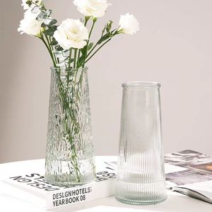 轻奢简约创意高档玻璃花瓶透明水养插花玫瑰百合富贵竹餐桌水培器