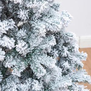 圣诞节1.8米雪树植绒树白树仿真高档加密松针白色1.5米雪景树,】