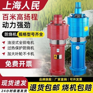 德国进口上海人民大流量多级泵220V380V油浸农用灌溉泵抽水泵高扬