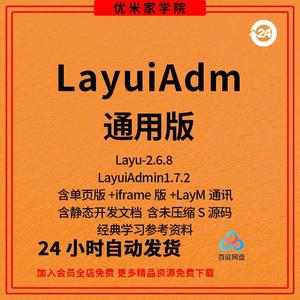 layui模板layuiadmin后台前端单页iframe模板layim整套源码文档