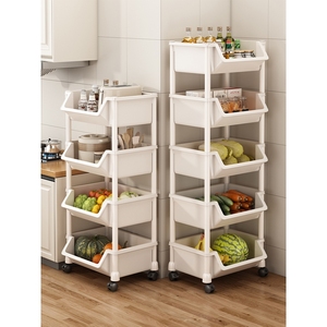 IKEA宜家优勤厨房置物架落地多层收纳架放菜小推车多功能果蔬菜篮