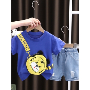 巴拉巴拉男童夏装套装5五6六8八9九十个月婴儿分体短袖短裤两件套