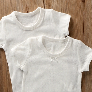 纯白色短韩系袖t恤男童夏季女童宝宝婴儿纯棉半袖上衣儿童装睡衣
