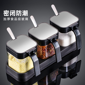 日本进口无印良品调料盒套装家用组合装厨房收纳盒罐子调料瓶味精