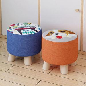 新可拆洗布艺小凳子家用实木时尚创意儿童成人凳茶几凳沙发垫脚阳