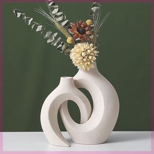 欧式陶瓷花瓶组合ins风创意白色简约高级感家居装饰摆件批发花器