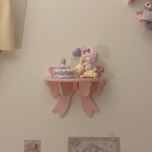 卧室墙面装饰置物架墙壁挂饰女孩房间改造小物件可爱蝴蝶结壁饰架