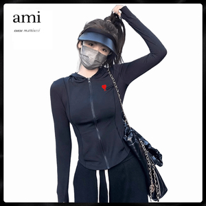 法国正品AMI KMKM防晒服防紫外线修身防晒上衣运动户外瑜伽外套女