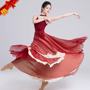 金晨卜挂舞蹈服小个子2024新款红色裙古典舞演出服女飘逸仙气套装