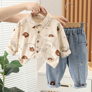 男宝宝秋装套装1一3岁4韩版儿童装2男童小童衬衫婴儿衣服春秋帅.