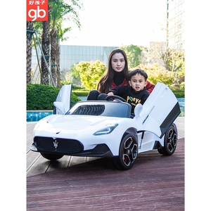 好孩子2024玛莎拉蒂儿童电动车遥控汽车双人玩具车可坐大人小孩宝