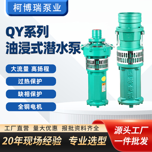 QY大流量油浸泵农用灌溉高扬程离心式抽水泵喷泉充油式多级潜水泵