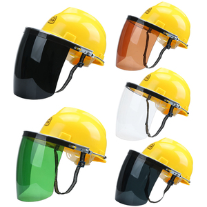 安全帽面屏电焊打磨防冲击防飞溅支架面屏防护面罩配强化式面罩