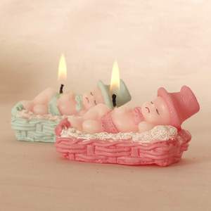 卧诚工艺蜡烛 婴儿天使奶瓶睡宝宝蛋糕摆件装饰生日派对