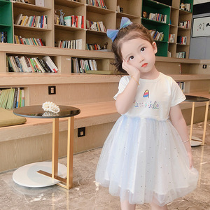 巴拉巴24儿童连衣裙夏季薄款宝宝短袖洋气公主裙超仙女孩韩式童装