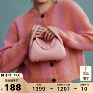 真皮猪猪枕头包小众设计包包女2024新款夏天百搭包可爱粉色斜挎包