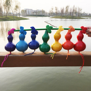 七彩天然葫芦饰品摆件七色环保彩绘小葫芦娃儿童孩子玩具挂件道具