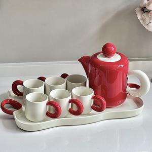 创意陶瓷水具套装耐热冷水壶茶壶水杯茶杯家用客厅喝水杯子高颜值