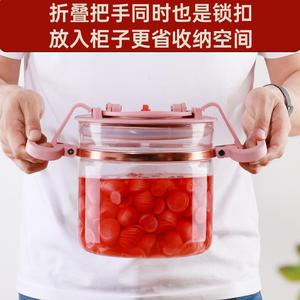 耐高温泡菜坛子自动排气桶玻璃封罐咸盒酵素泡菜桶菜腌制酸密菜缸