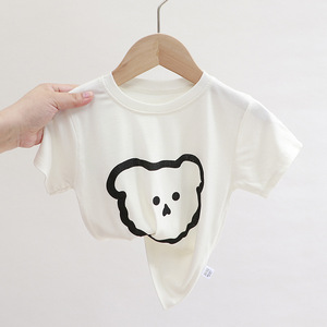 24夏季新款男童女童t恤宝宝休闲儿童短袖t恤一件代发韩版童装