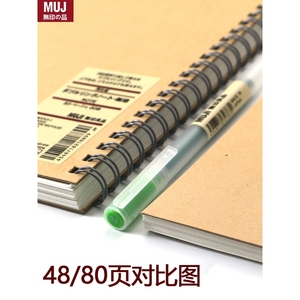 日本进口无印良品/日程本笔记本再生纸横线48/80空白线圈本记
