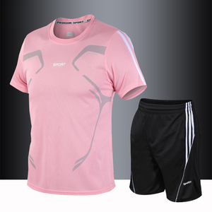特步联名速干运动套装夏季男短袖t恤足球训练服短裤大码两件套定