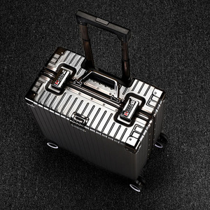 20寸铝框拉杆行李箱可登机带上飞机免托运出差密码横款正方形潮流
