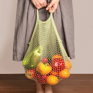 全棉网袋手提式全棉袋子棉网袋超市蔬菜水果网兜购物袋编织收纳袋