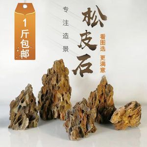 鱼缸造景石松皮石小块假山真石头天然布景盆景石微景观原石材料