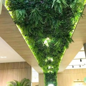 仿真绿植天花板吊顶室内软装造景藤条绿叶网红顶部塑料假植物装饰
