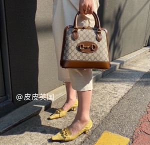 皮皮英国|gucci古琦1955马蹄扣复古老花贝壳包 古驰手提斜挎包