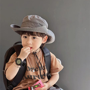 小野和子志森外贸户外渔夫帽夏季儿童男童可折叠遮阳帽防晒翻边帽