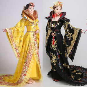 唐朝皇后古装女拖尾宫廷贵妃武则天公主裙王母娘娘舞台演出服戏服
