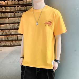 夏季李宁͌联名中国刺绣短袖T恤男士2024新款ins纯棉百搭半袖上衣