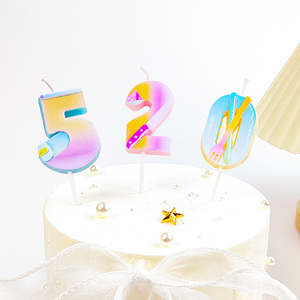 金色数字生日蜡烛蛋糕插件儿童周岁蛋糕装饰摆件创意无烟小蜡烛