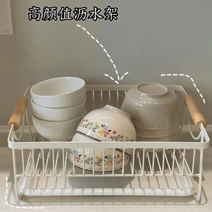 碗筷沥水架厨房不锈钢带接水盘多功能水池台面碟盘收纳置物控碗架