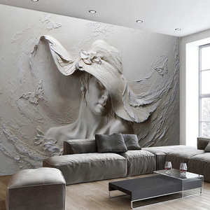 3d立体个性艺术墙布电视背景墙纸卧室客厅影视墙装饰壁画定制壁纸