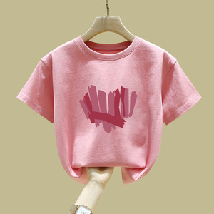 Gap官方旗舰女童短袖t恤纯棉2024新款夏季款粉色童装洋气衣服中大