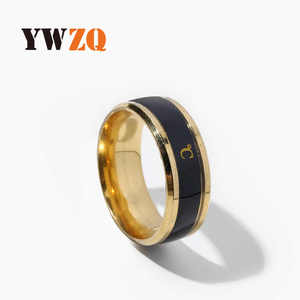 新款 供应 不锈钢时尚智能感温温度 钛钢体温情侣戒指饰品厂家