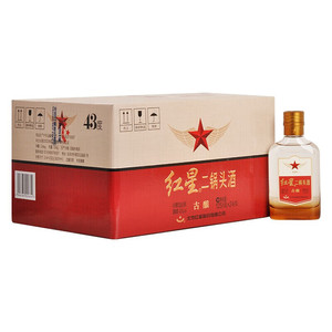 北京红星二锅头 红星古酿 43度清香型白酒 125ml*24瓶整箱装
