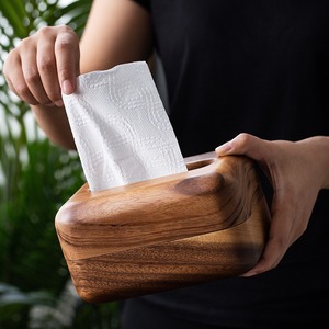 南美胡桃木木制纸巾盒家用客厅木质抽纸盒日式创意长方形餐巾纸盒