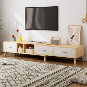 IKEA宜家电视柜伸缩电视机地柜茶几组合小户型北欧简易客厅实木腿