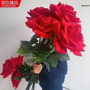 。一支巨大玫瑰花一束巨大号巨型红玫瑰仿真花假花超大号七夕情人