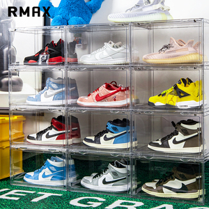 RMAX亚克力全透明鞋盒AJ球鞋宿舍收纳神器磁吸防氧化展示折叠鞋柜