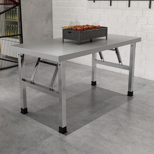 不锈钢折叠桌家用长条桌子商用饭店餐桌简易便携式户外烧烤小方桌