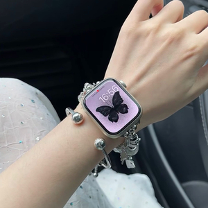 适用苹果手表带applewatch1-9seUltra潘多拉小众高级感细金属手链女生夏天iwtch表带智能运动个性小众替换带
