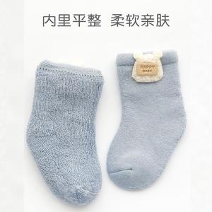 个小3新生儿宝宝到保暖岁1一厚款月龄袜子中筒0秋冬季月袜婴幼儿0